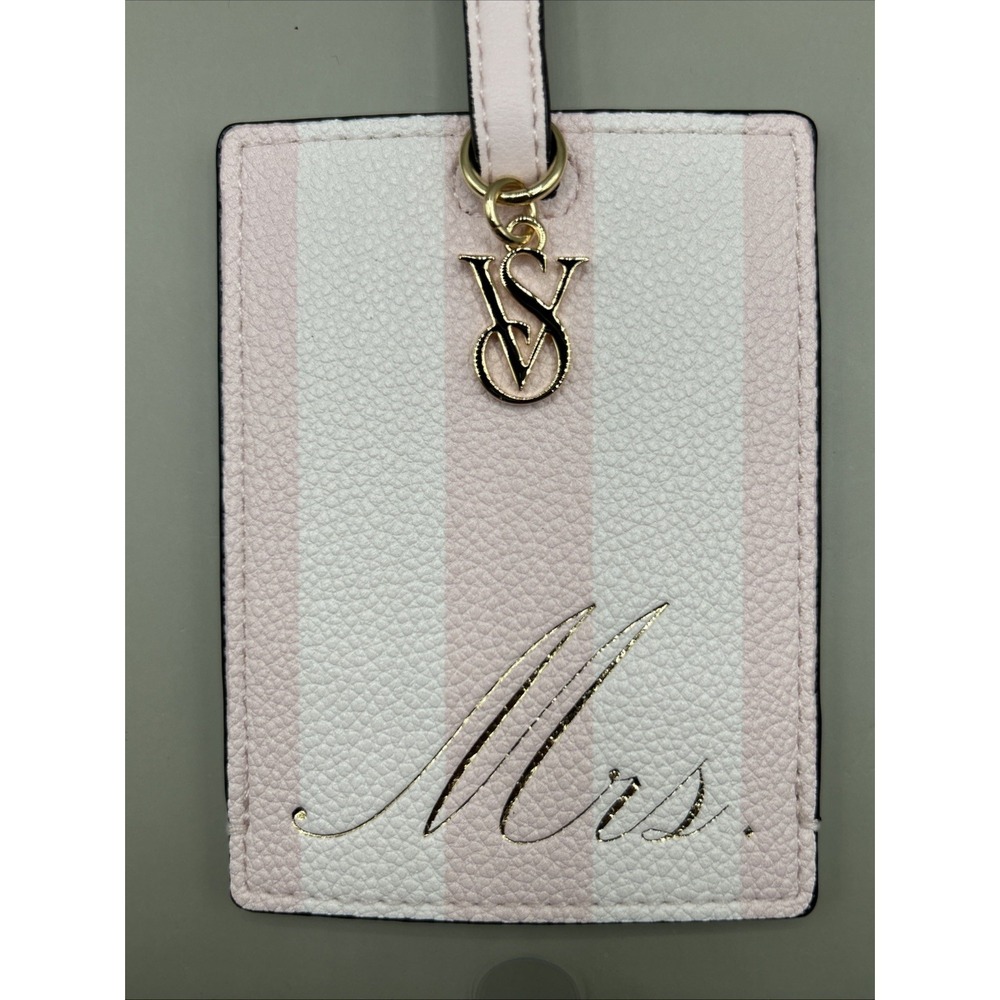Victoria's Secret Mrs Luggage Tag Iconic Stripes Travel Bag Tag NEW - Picture 2 of 6